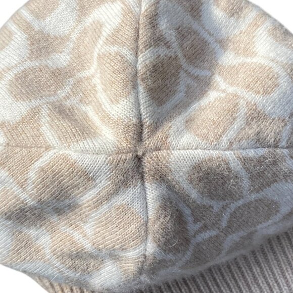 Coach Wool Cashmere Angora Signature Logo Hat Cream Tan Cuffed Beanie Winter - Picture 8 of 12